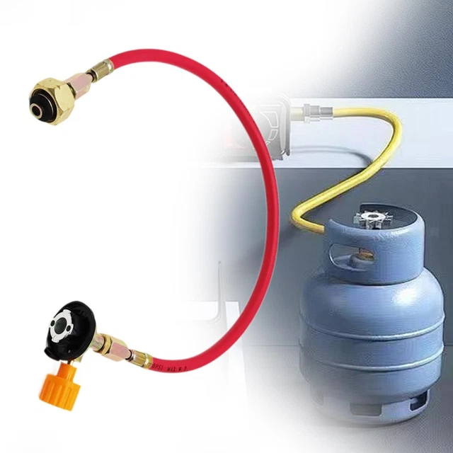 Propan Nachfülladapter Set Mit Schlauch 91,4 Cm - Zum Befüllen Von 0,5 Kg Flaschen Von Großen Tanks
