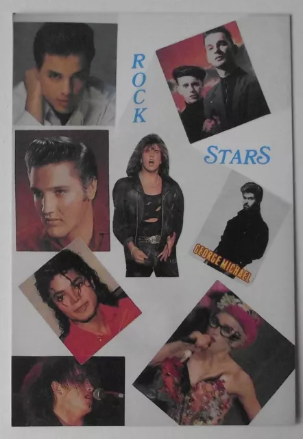 Rock Stars,George Michael,Elvis Presley,Michael Jackson Postcard