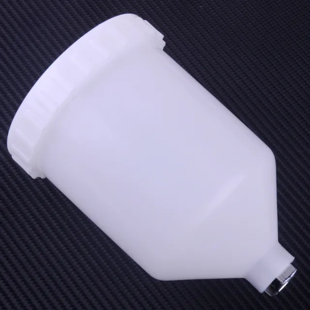 Air Gravity Feed Spray Paint Plastic Paint Cup Pot Threaded Connector 600ml