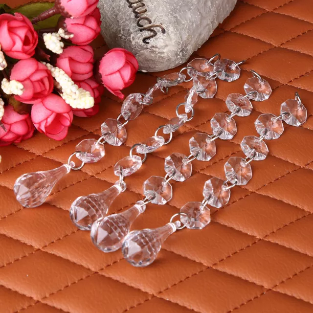 FR 12pcs Curtain Beads Pendant Hanging Drop Crystal Pendant Elegant Home Decorat