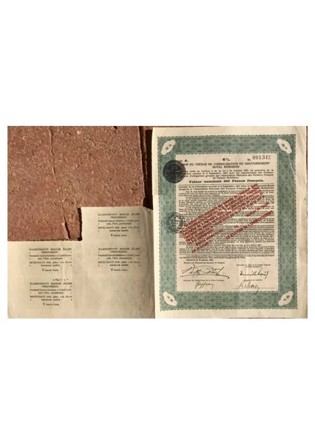 Emprunt : Bon du trésor hongrois 1922