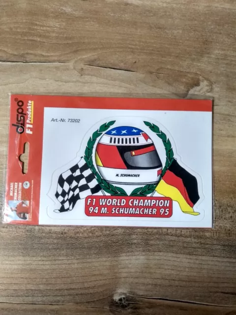 Michael Schumacher  F1 World Champion 94-95 - Helmaufkleber,OVP,Lizenz,Rarität