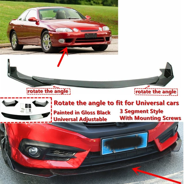 Add-on Universal For 1992-2000 Lexus SC400 SC300 Front Bumper Lip Splitter Kit
