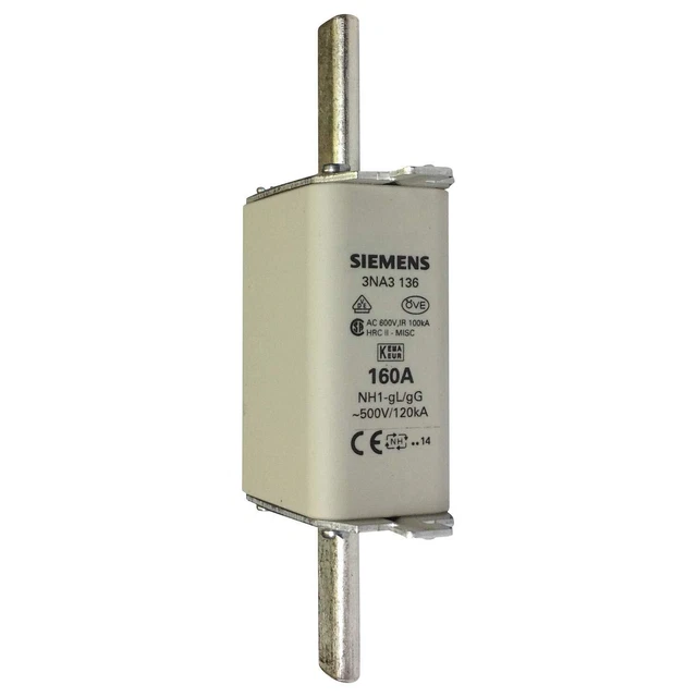 Cartuccia fusibile 160A NH1-gL/gG 500V 3NA3136 siemens /#5 B5X 2415