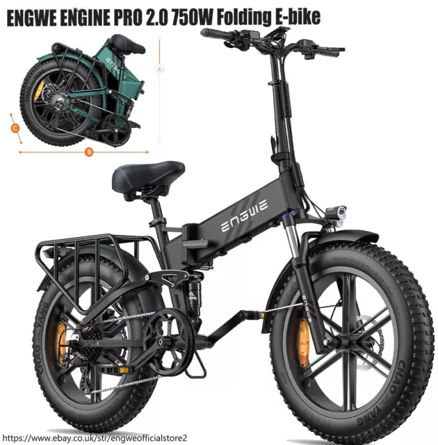 2024 ENGWE E-Bike ENGINE PRO 2.0 750w 16Ah ruote 20" x 4.0 Bicicletta Elettrica