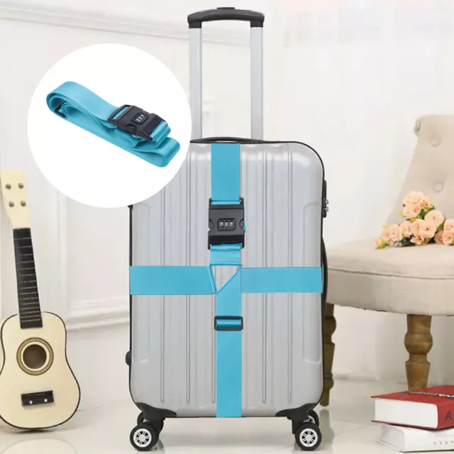 Luggage Strap Long Cross Travel Suitcase Packing Belt Adjustable Loop Buckle USA