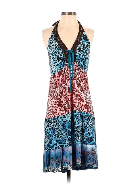 Krista Lee Women Blue Casual Dress S