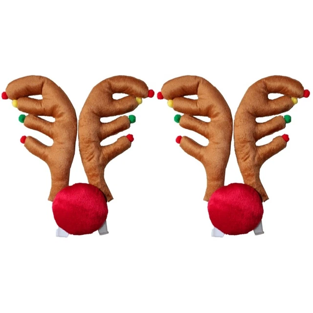 Set 2 Decorazioni Per Auto Natale Corna Naso Dell'auto Natalizie