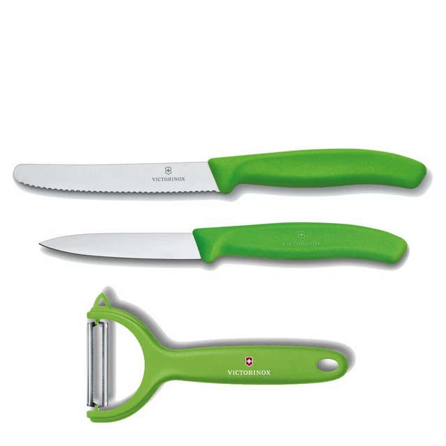 Victorinox Küchenset 3tlg. Tomatenmesser Gemüsemesser Y Schäler  / grün
