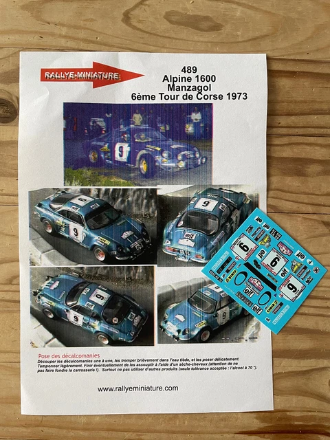 Décalcomanies 1/32 Alpine Renault A110 1973 Rallye - Réf 0931 Assistance SB2, Neuf