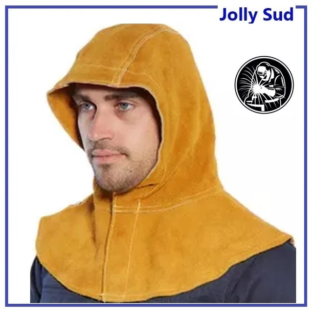 Cappello da Saldatore Cappuccio per la Saldatura Mantello in Pelle di Protezione
