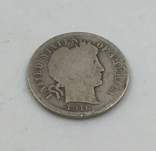 1916 Silver Barber Dime Average Circulated