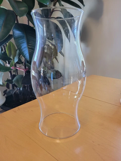 Large 11-1/2" Clear Glass Hurricane Lamp Candle Chimney Globe Shade