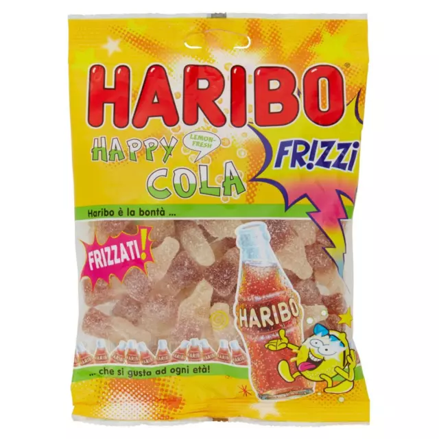 Caramelle Gommose Frizzanti Alla Cola Haribo Happy Cola Frizzi 175 Gr Morbide