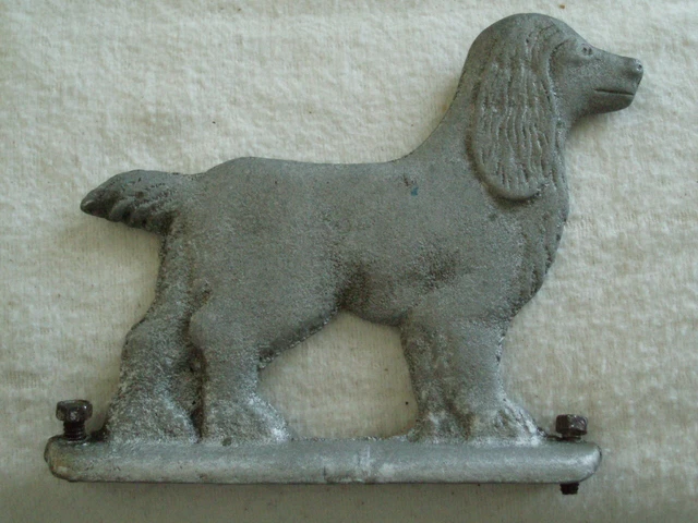 Vintage Cocker Spaniel Dog Fence Gate Topper, Cast Aluminum