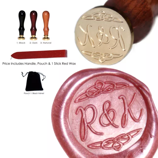 Personalised 22mm  Wax Seal Stamp Celtic Knot Design Custom Engraved Initials