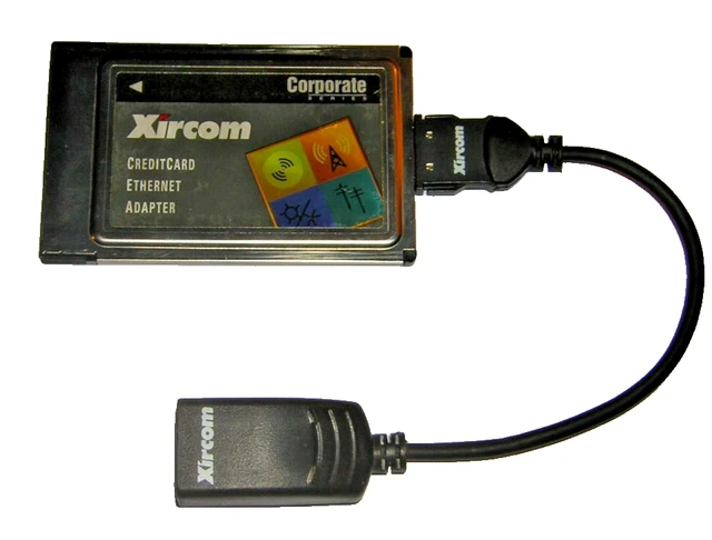 Carte Adaptateur Ethernet PCMCIA Xircom PS-CE2-10 IIPS – Occasion En Parfait état, Pour Ordinateur Portable Ancien