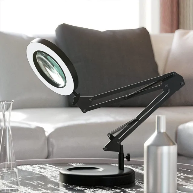 Magnifying Glass with Light and Stand, 10X 20X Magnifying Desk Lamp with  Brightn