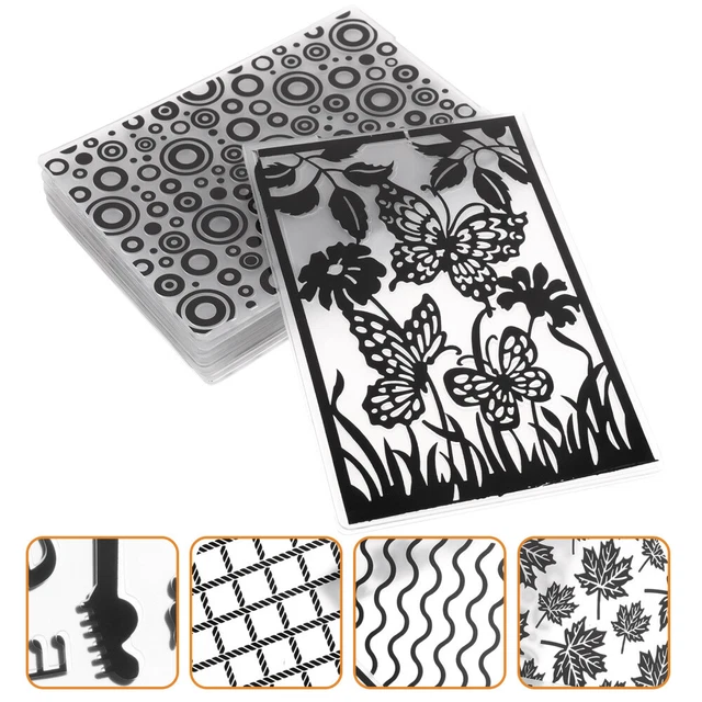 8 piezas carpetas de estampado de flores plantilla de bump forma de letra carpeta