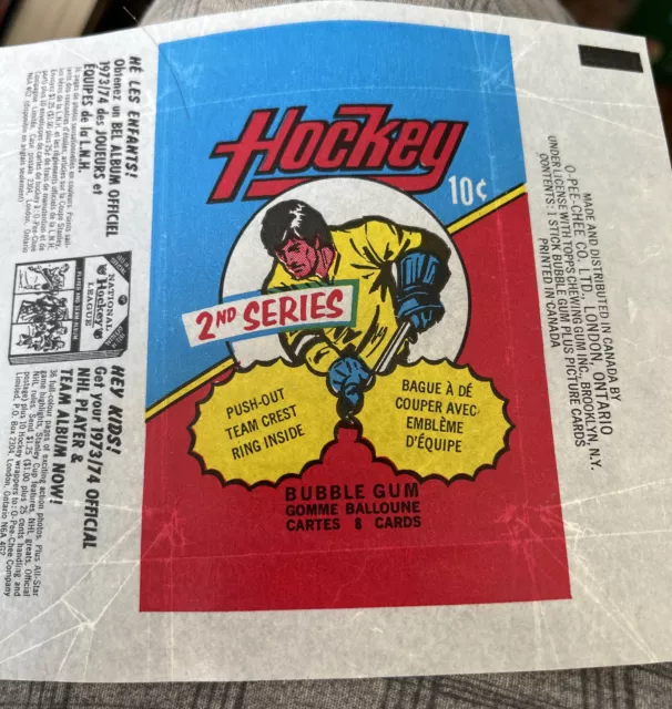 1973-74 O-Pee-Chee OPC 2nd Séries Wrapper Hockey