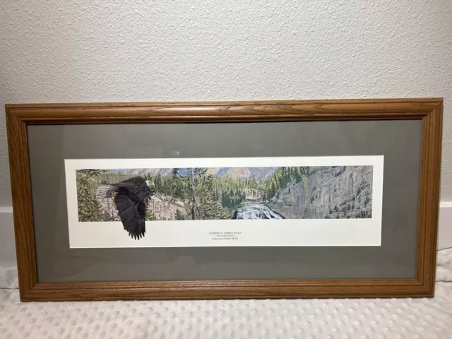 James Reed "SUMMER AT GIBBON FALLS" Framed Art Print Signed