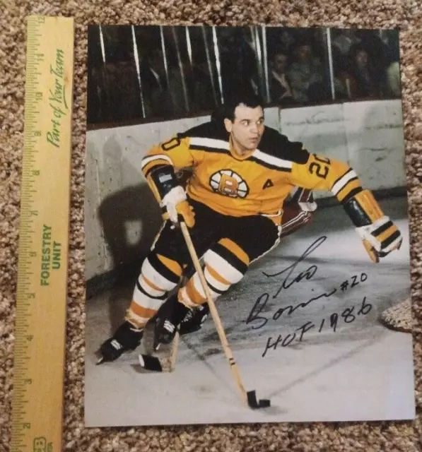 Leo Boivin Autographed 8x10 Glossy Photo Boston Bruins HOF