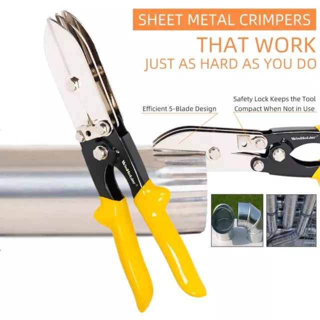 5 Blade Sheet Metal Crimper Tool for 24-28 Gauge Stove Pipe /Duct/Gutter Crimp