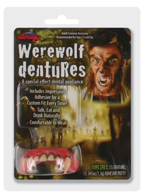 Fun World Werewolf BeastTeeth Fangs Dentures Halloween Costume Accessory