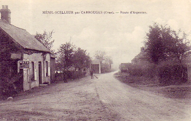 CPA 61 Alençon Magny le Désert Carrouges MENIL-SCELLEUR Rte d'Argentan Pub MOTO