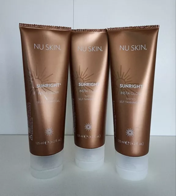 3-PACK Nu Skin NuSkin Sunright Insta Glow Self Tanning Gel Exp 07/2026 NEW STOCK