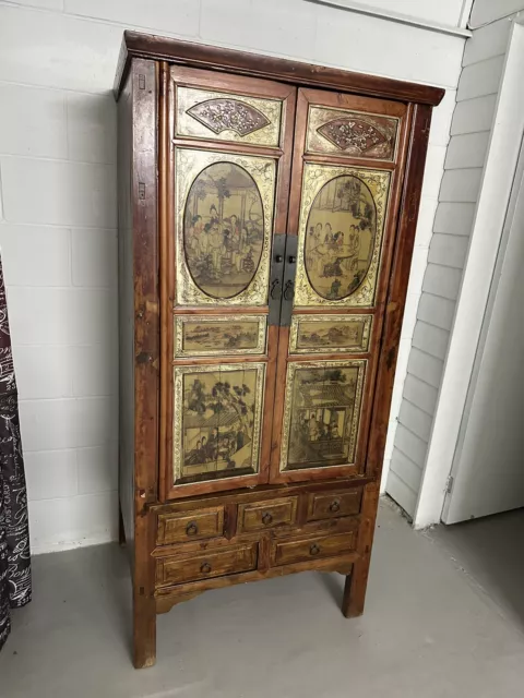 Oriental Chinese Brown Cabinet
