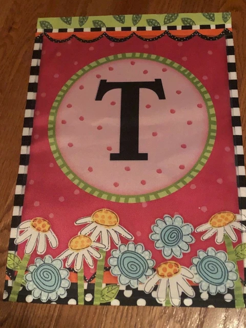 Spring Family "T" Monogram-12X18 Garden Flag-NEW w/o packaging -FREE SHIPPING