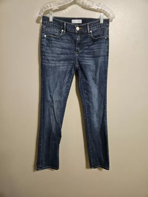 Ann Taylor Loft Womens Modern Straight Blue Denim Jeans Size 28/6 P