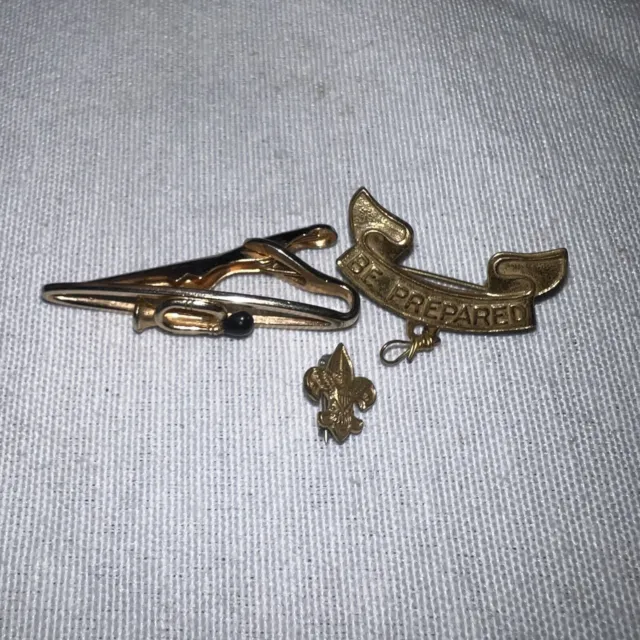 BOY SCOUT AWARD PINS BSA Award Badge Scoutmaster Scouter's Key & TIE CLIP
