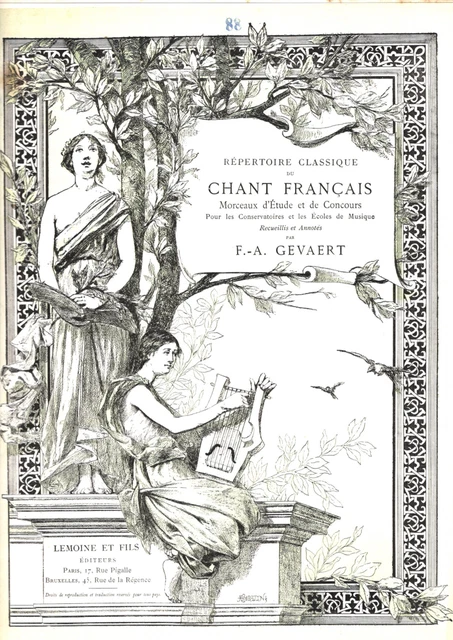 Gevaert. Repertoire Classique Du Chant Francais N°88 Iphigenie En Aulide Gluck