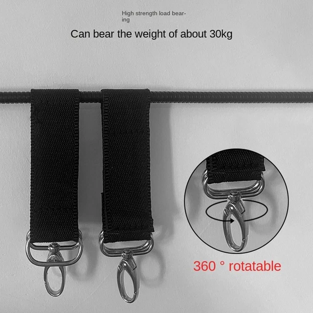 Cochecito accesorios gancho metal cochecito gancho gancho 360 grados nylon correas