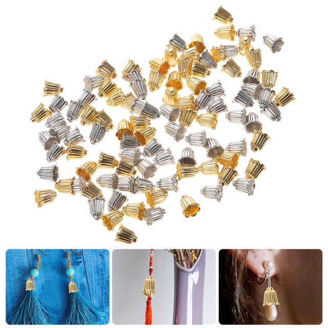 100 pcs legierte Blumenperlen Kappen Spacer Perlen Kappen Schmuck DIY Handwerk