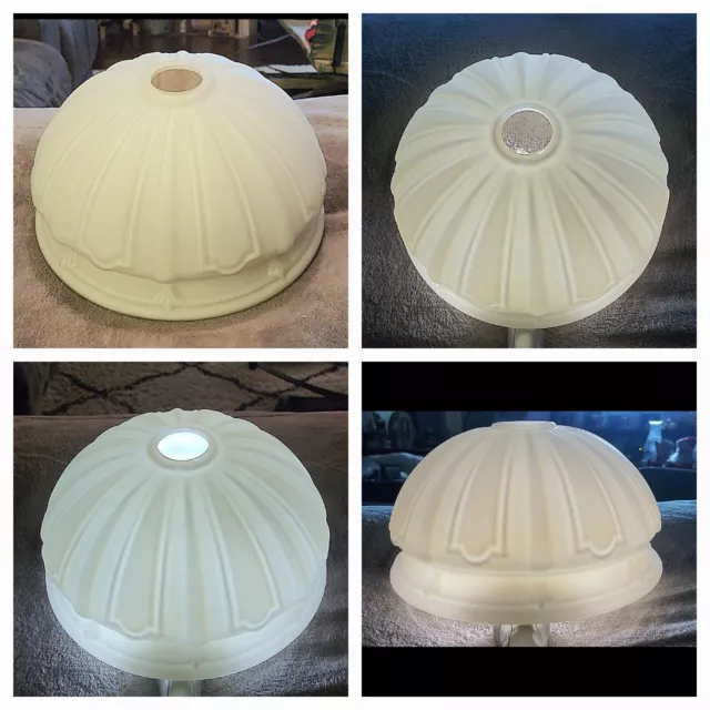 Antique White Victorian Large Satin Milk Glass Hanging/Pendant/Light Shade ~ C
