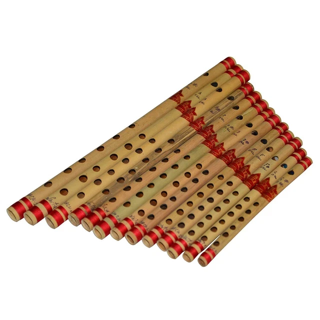 Instrument de musique indien Bansuri Flûte transversale en bambou Lot de 13...