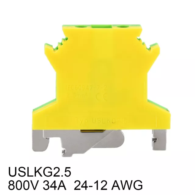 USLKG2.5 DIN Rail Terminal Block 800V 34A for 24-12 AWG , 5pcs 3