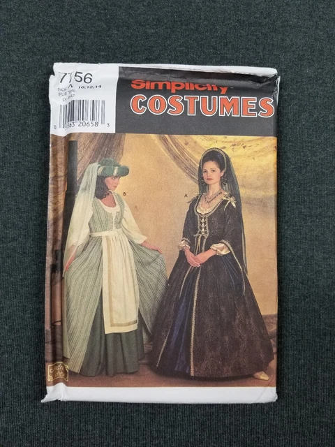 Simplicity Pattern #7756 ~ Renaissance Dress Gown Costume ~ Misses 10-14 ~ FF/UC