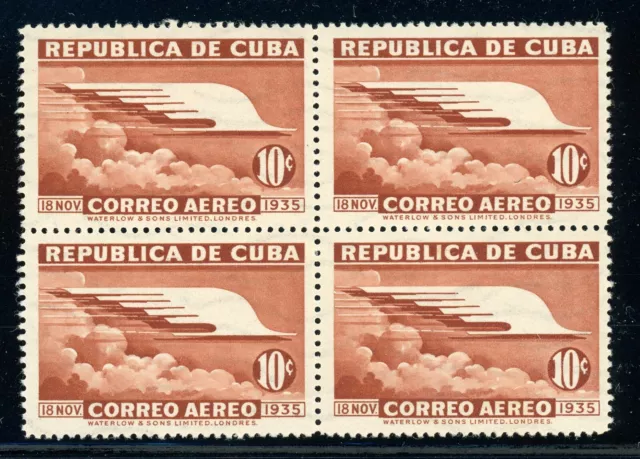 CARIBBEAN MH Pre-1940 Air Post Multiple: Scott #C23 10c Org Brn WATERLOW CV$21+