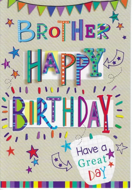 Brother Birthday Greeting Card 7"X5" Have A Great Day, Simon Elvin