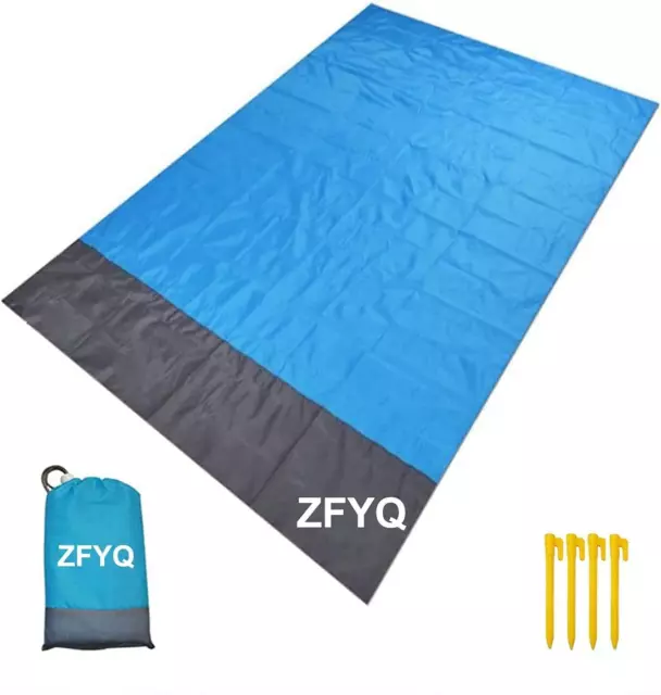 Coperta Da Spiaggia, 200 X 140 Cm anti Sabbia Portatile Coperta Da Picnic Con 4