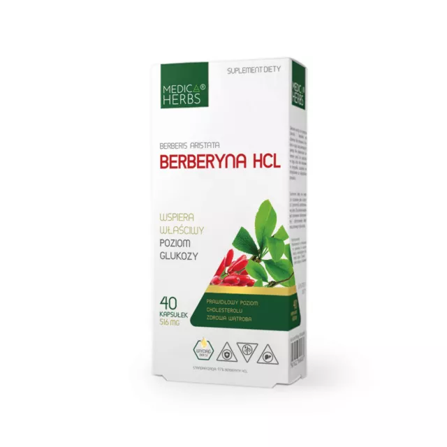 Berberin HCL 516mg - 40 kapseln 97% Berberin-HCL Berberine Berberis Aristata