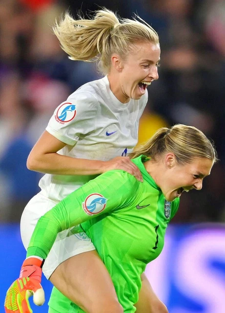 Poster Leah Williamson & Mary Earps Inghilterra leonesse Euro 2022 calcio A4