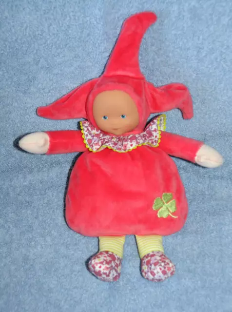 Corolle Doudou Peluche Poupee Lutin 1001 Fleurs Rose Trefle Grelot Fleur Kom9