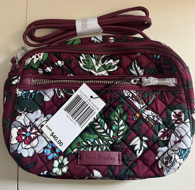 Vera Bradley Little Crossbody RFID iconic floral hipster shoulder bag NEW