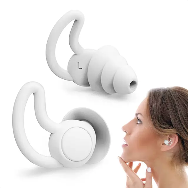 Reusable Safe Silicone Earplugs Noise Cancelling Ear Plugs for Sleeping (Reduce