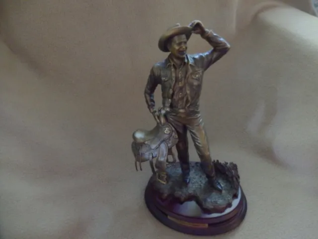 Franklin Mint Ronald Reagan "A Portrait in Bronze" Cowboy Statue 11" President